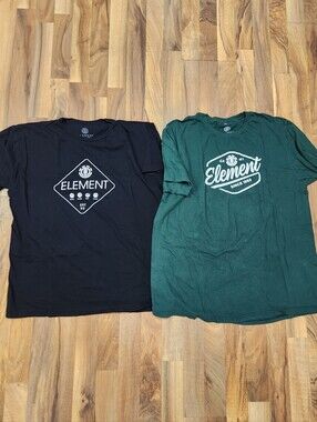 2 Element Skateboarding size XL MEN tee shirts Green & Black T-shirts